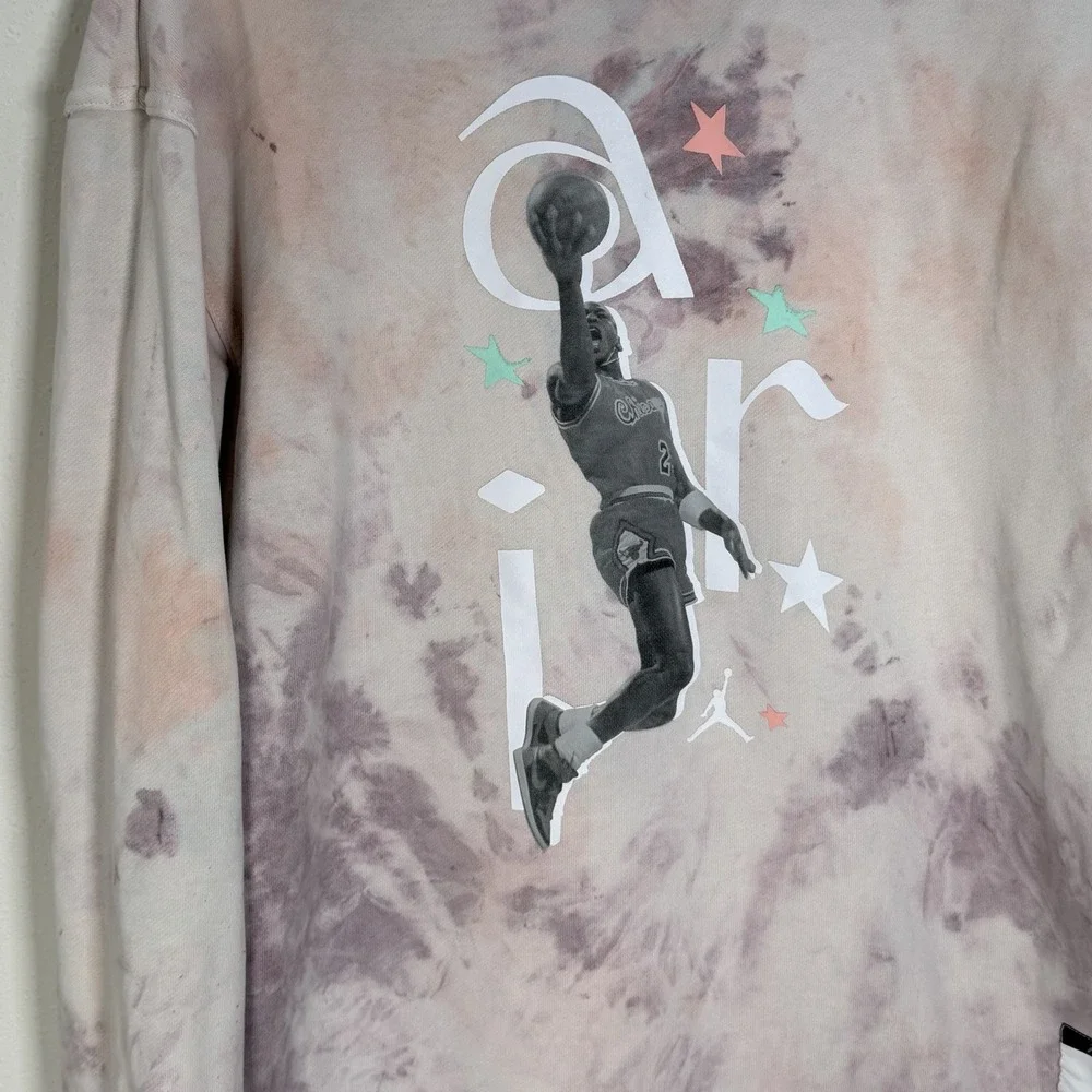 Nike Air Jordan Sport Hoodie Sweatshirt Mens Sz Medium DNA Tie Dye French Terry